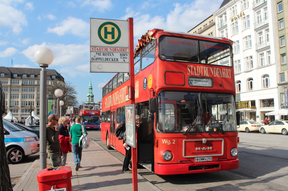 Red Double Decker Bus Hamburg Germany