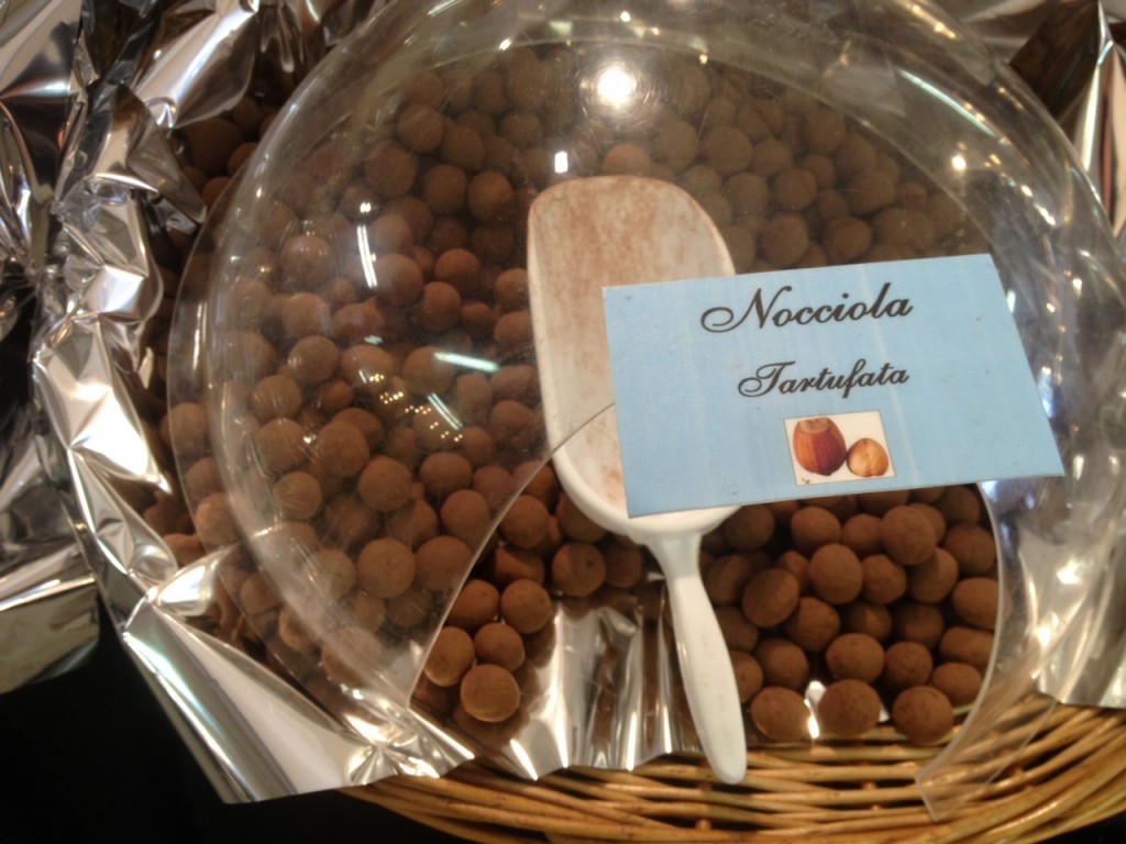 Hazelnut truffles Florence Italy Chocolate Fair