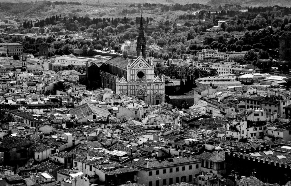 an empty Florence from above