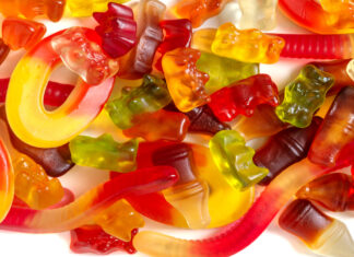 jelly fruits made of gelatin
